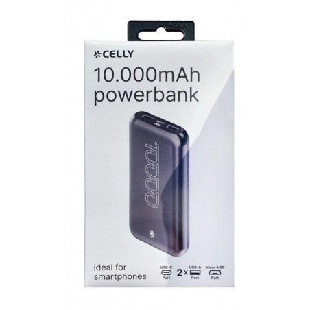 Confezione powerbank Celly 10.000mAh compatibile smartphone