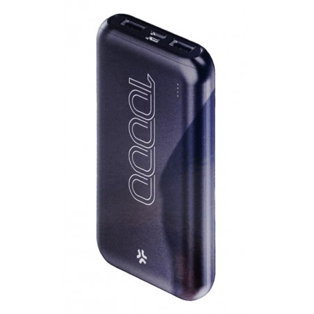 Powerbank Celly nero da 10.000mAh con doppia porta USB-A e USB-C