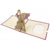 Biglietto Origami 3D Cicogna Rosa – Annuncio nascita bambina