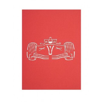 Copertina rossa con incisione laser auto da corsa vista frontale
