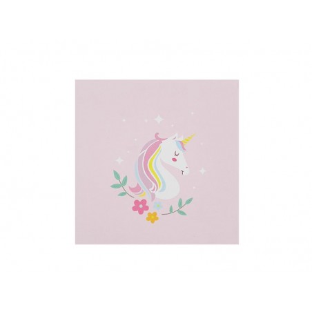 Copertina Biglietto Unicorno lilla con illustrazione floreale a pastello e unicorno