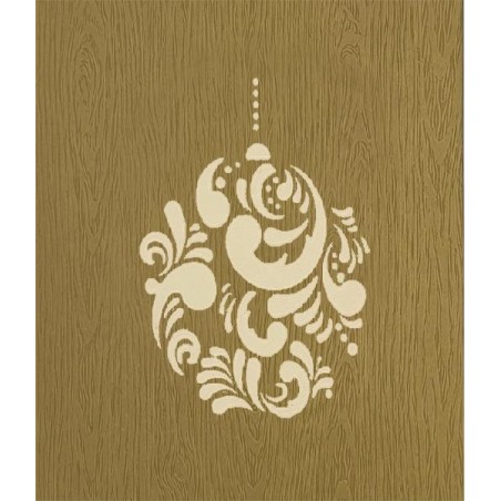 Copertina biglietto natalizio con sfera decorativa effetto legno