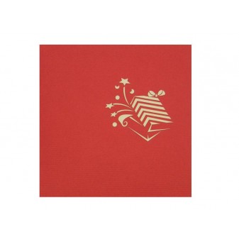 Biglietto Origami Pacchetti Colorati chiuso con copertina rossa decorata