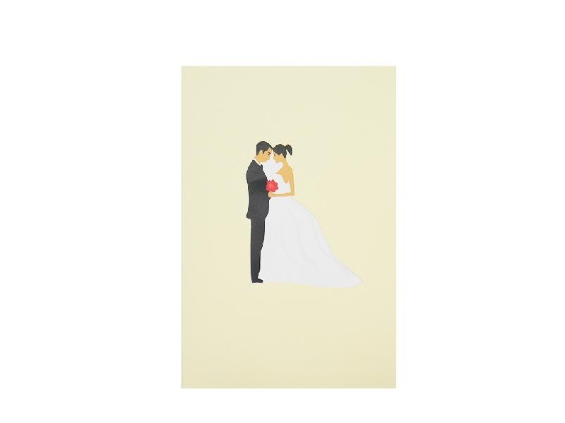Biglietto auguri sposi 3d, invito matrimonio laser pop up con motivo