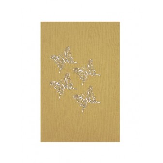 Copertina oro con farfalle intagliate al laser in stile elegante
