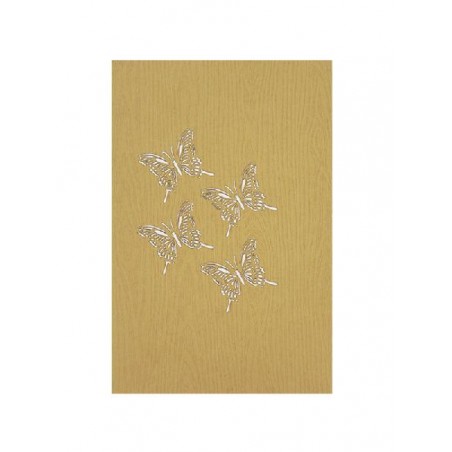Copertina oro con farfalle intagliate al laser in stile elegante