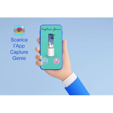 Schermata dell’app Capture Genie su smartphone per configurazione e controllo del supporto