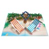 Biglietto Vacanze Pop-up 3D con Sdraio e Palma Tropicale