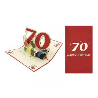 Biglietto Compleanno Pop-up 3D 70 Anni – interno e copertina