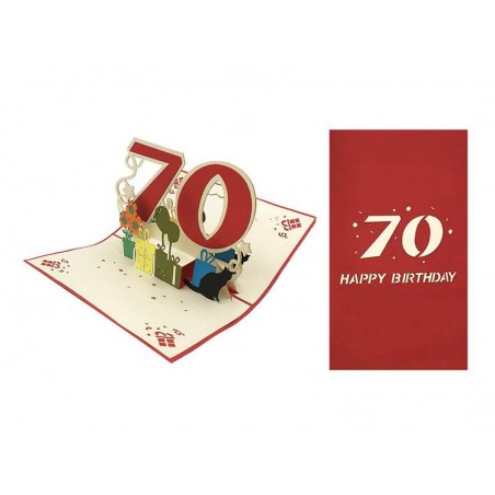 Biglietto Compleanno Pop-up 3D 70 Anni – interno e copertina