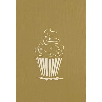 Copertina Oro chiaro Biglietto Cup Cake con incisione cupcake