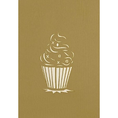 Copertina Oro chiaro Biglietto Cup Cake con incisione cupcake