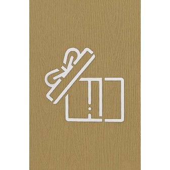 Copertina legno chiaro con icona regalo ritagliata in bianco