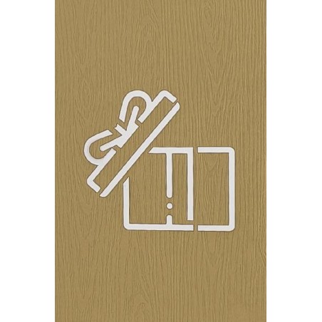 Copertina legno chiaro con icona regalo ritagliata in bianco