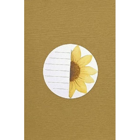 Copertina biglietto Pop-up Girasole con mezzo fiore e righe per messaggio