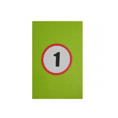 Biglietto 1 anno pop-up verde con numero 1 in stile cartello stradale