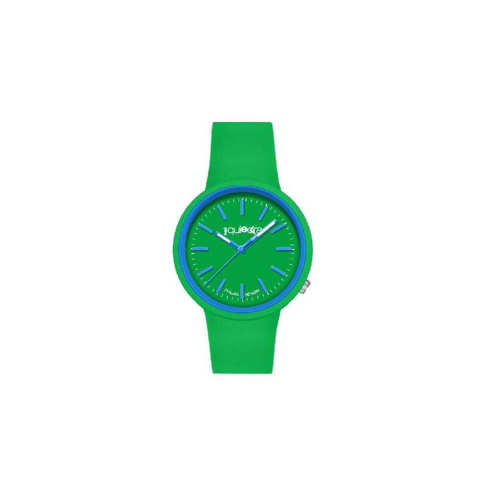 Orologio verde in silicone NelQuieOra con quadrante a contrasto, design sportivo e moderno
