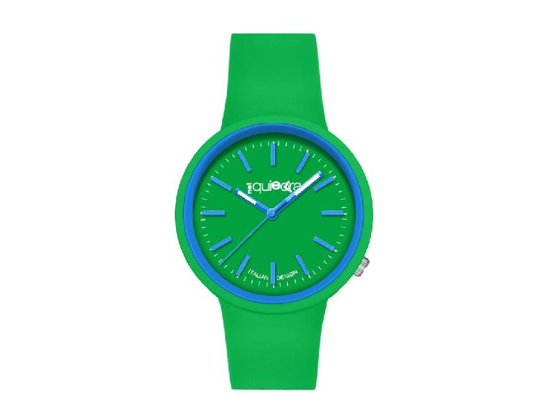 Orologio verde in silicone NelQuieOra con quadrante a contrasto, design sportivo e moderno