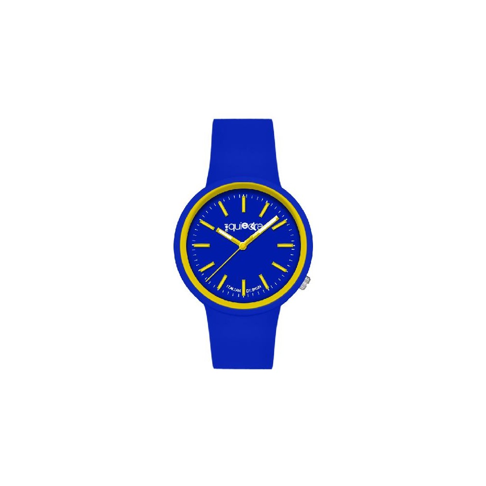 Orologio blu in silicone NelQuieOra cassa tonda, stile casual giovanile