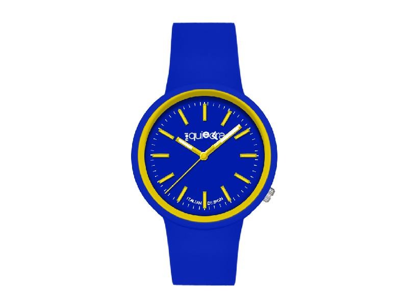 Orologio blu in silicone NelQuieOra cassa tonda, stile casual giovanile