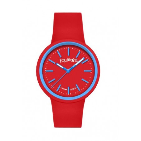 Orologio rosso in silicone NelQuieOra con quadrante essenziale, perfetto per outfit decisi