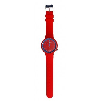 Orologio da polso rosso unisex con cinturino morbido, design sportivo e confortevole