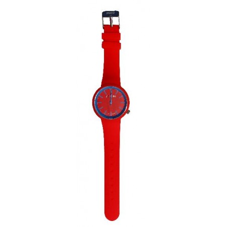Orologio da polso rosso unisex con cinturino morbido, design sportivo e confortevole