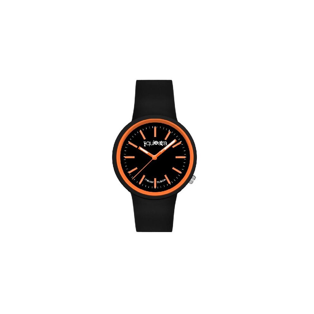 Orologio arancio fluo in silicone NelQuieOra con quadrante chiaro, look acceso e dinamico