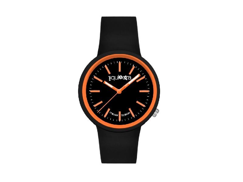 Orologio arancio fluo in silicone NelQuieOra con quadrante chiaro, look acceso e dinamico