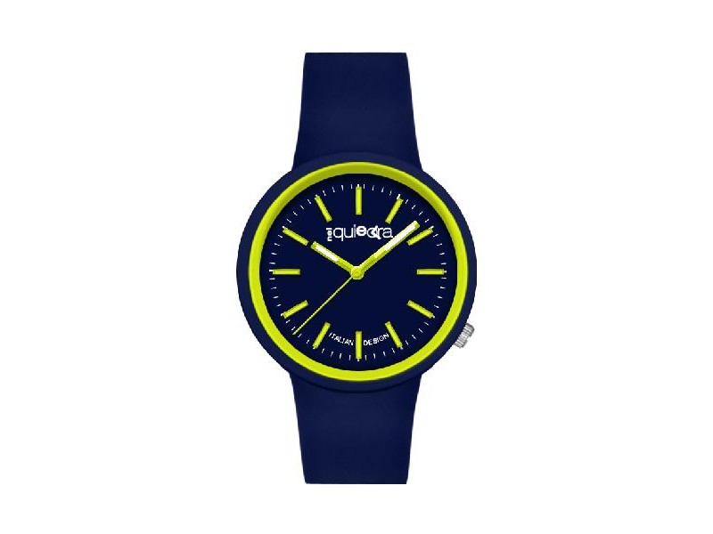 Orologio giallo fluo NelQuieOra in silicone con quadrante a contrasto, look brillante e trendy