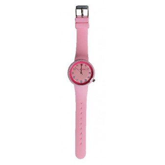 Orologio da polso rosa unisex in silicone morbido, perfetto per un look dolce e moderno