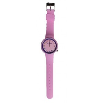 Orologio unisex lilla con cinturino silicone, comodo e adatto ad outfit soft e creativi