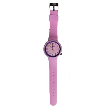 Orologio unisex lilla con cinturino silicone, comodo e adatto ad outfit soft e creativi