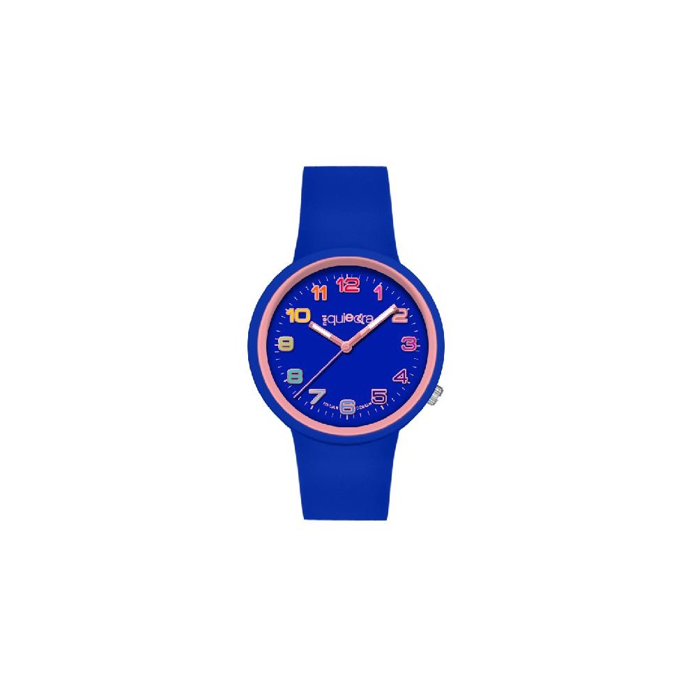 Orologio blu e rosa in silicone NelQuieOra con quadrante vivace, stile creativo e originale