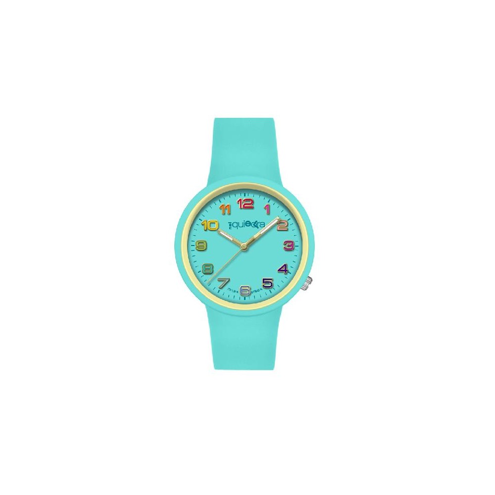 Orologio verde acqua in silicone NelQuieOra con quadrante coordinato, look fresco e rilassato