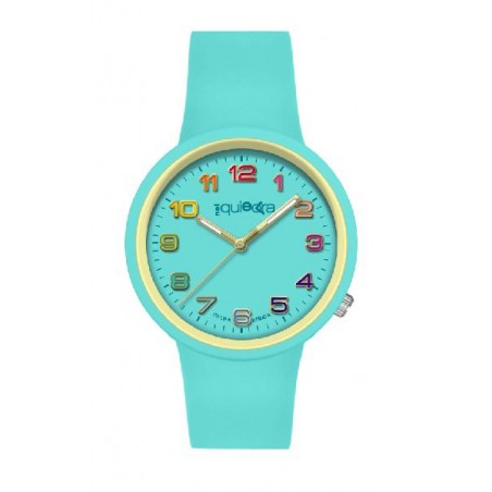 Orologio verde acqua in silicone NelQuieOra con quadrante coordinato, look fresco e rilassato