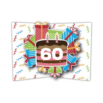 Biglietto auguri 60 anni “Tanti Auguri” – pop-up 3D