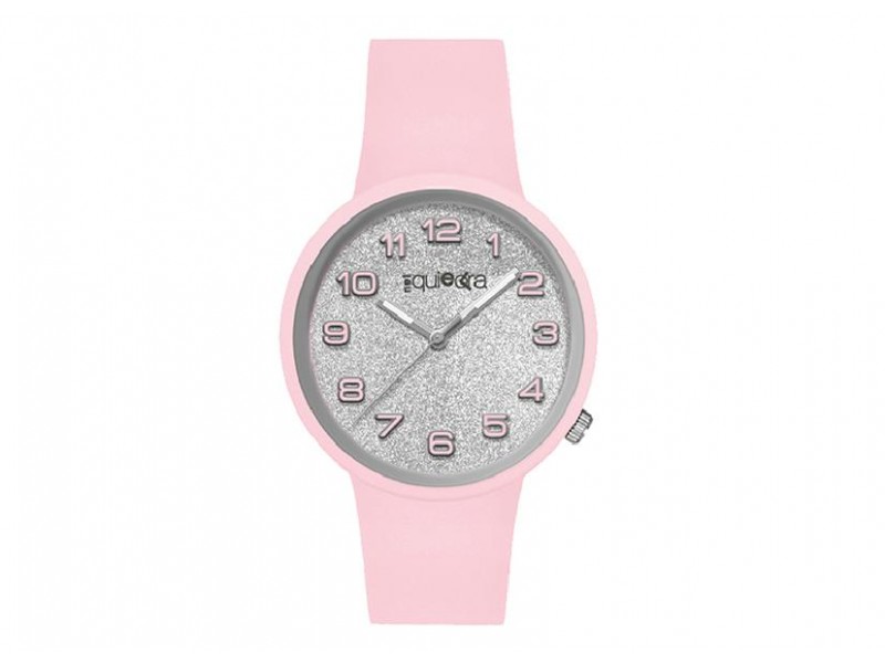 Orologio con cristalli rosa in silicone NelQuieOra, quadrante decorato, stile elegante e giovane